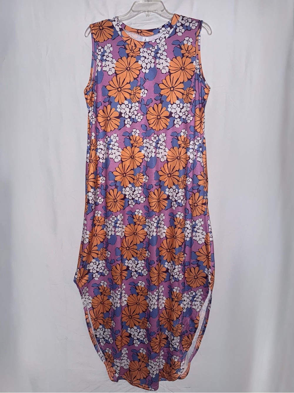 NWT Anrabess Sleeveless Purple Floral Maxi Dress Size Large